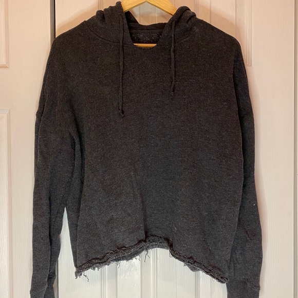 Free People Tops - CHARCOAL/ASH HOODIE